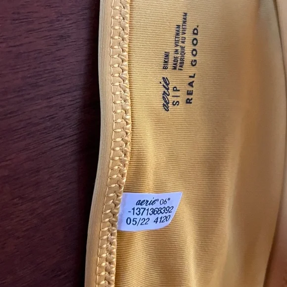AERIE Full Coverage Swim Bottoms in Golden Yellow size Small - Picture 5 of 6